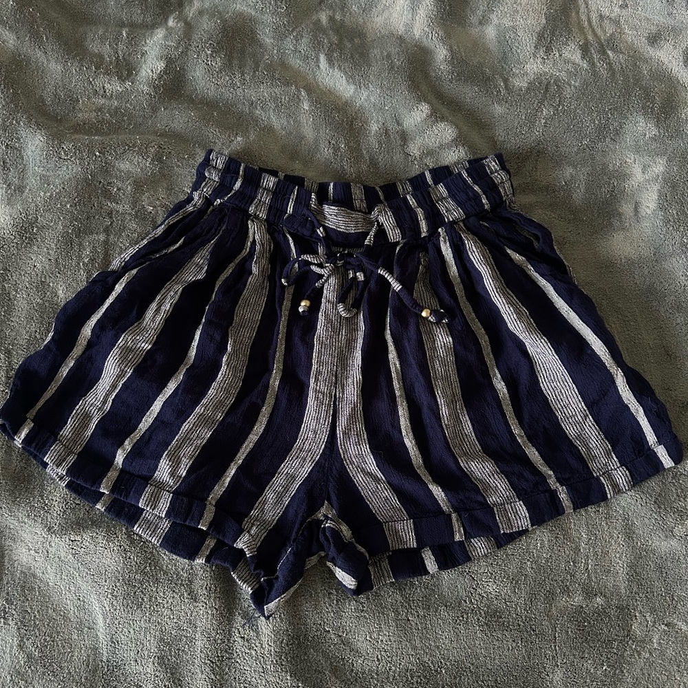 Angie High Waist Blue and White Striped Shorts